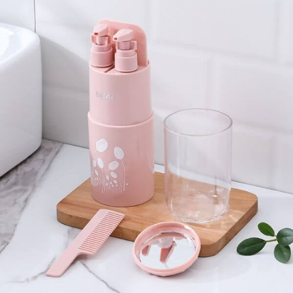 Portable Travel Wash Set, Multifunctional Creative Travel Cup, Travel Toothpaste and Shampoo Storage Bottle, Bathroom Toothbrush Organizer Box, 5 in 1 Toiletry Set Portable Travel Wash Set, Multifunctional Creative Travel Cup, Travel Toothpaste and Shampoo Storage Bottle, Bathroom Toothbrush Organizer Box, 5 in 1 Toiletry Set